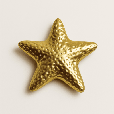 Colgante Bañado Oro Texturado Mate Estrella 6,5cms (Unidad)1