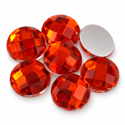 20mm Coubuchón Acrílico Rojo Redondo (10 Unidades)