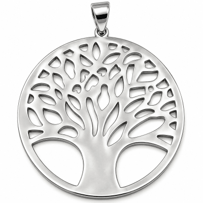 Colgante Bañado Plata Mate Árbol de la Vida Extendido (Unidad)