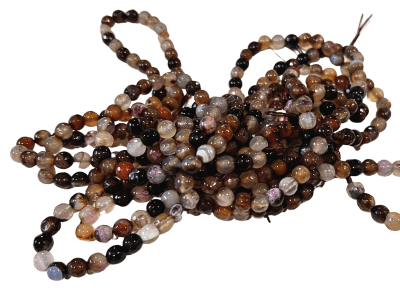 Agata Natural Brown 6mm Facetada Redonda (Tira)1