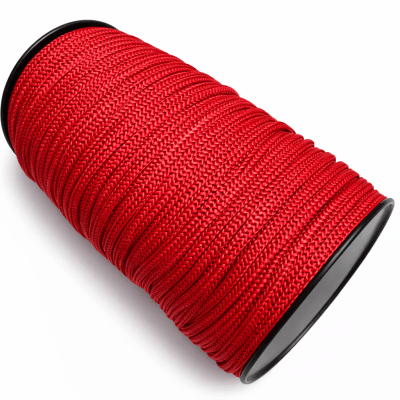 Cordón Poliester Entrelazado Grosor 5mm Rojo (Metro)