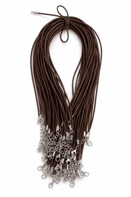 Collar Hilo Tripolino Café Oscuro Broche 2mm (Tira)