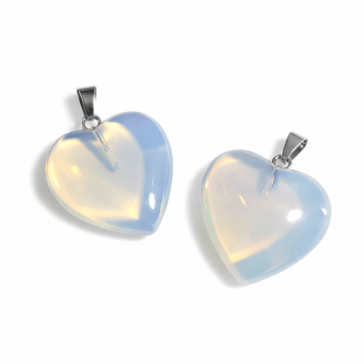 Colgante Piedra Luna-Opalina Corazón 18mm (Unidad)2