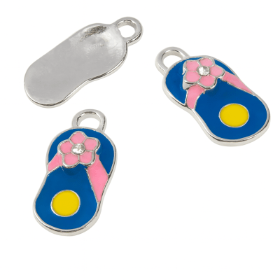 Colgante Metal Esmaltado Sandalia Colores (Unidad)