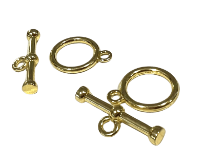 Broche Timón Barra Dorado Relieve 15mm (Unidad)1