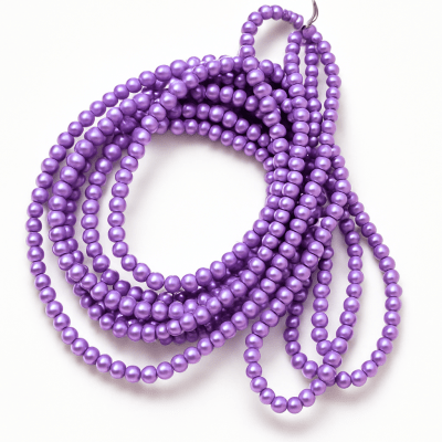 Perla Vidrio 4mm Lila Redondo (Tira)1