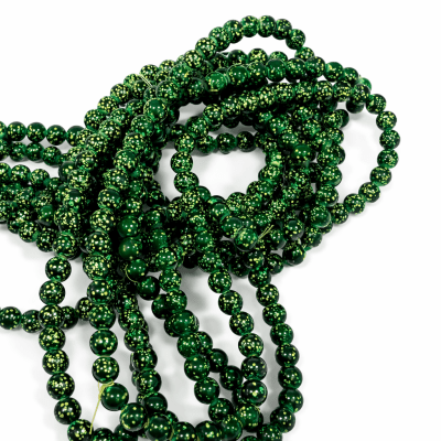 Vidrio Redondo Verde y Matices 8mm (Tira)1