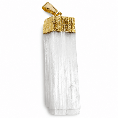 Colgante Selenita Rectangular Valier Dorado (Unidad)