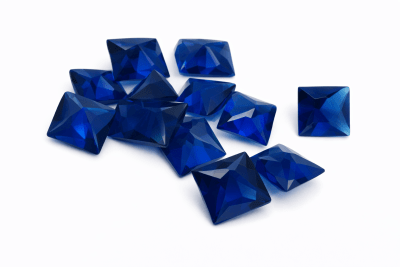 2.5x2.5mm Zafiro Azúl Glass Cuadrado (Un)