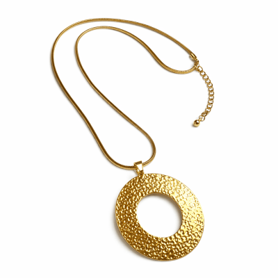 Collar Acero Quirúrgico Dorado Donut Oval  (Set)