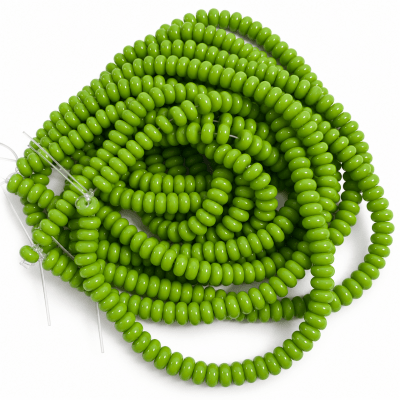 Vidrio Verde Claro Brillante Rondelle 6x4mm (Tira)1
