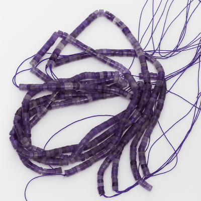 Amatista Natural Rondelle Tubo 4x3mm (Tira)1