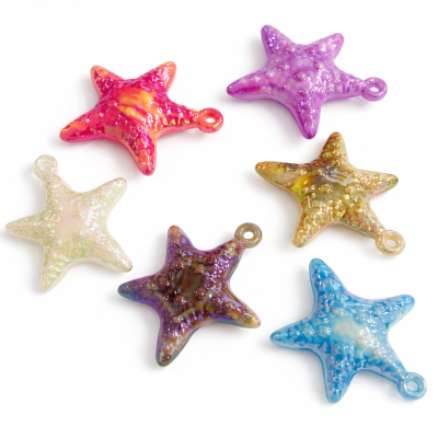 Colgante Estrella de Mar Acrílico Pasteles 4,3cms (Unidad)2