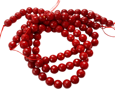 Agata Natural Roja Oscura 10mm Facetada Redonda (Tira)1