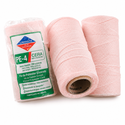 Hilo Poliéster Encerado Rosa Iridescent (10 Metros)