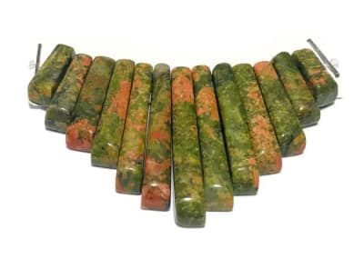 Set Piedras Collar Unakite (Un)1