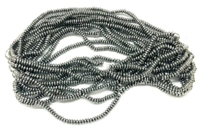 Hematita Plateada Rondelle 4x2mm (Tira)1