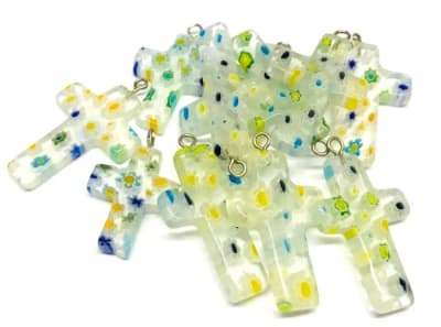 Cruz Vidrio Murano Transparente (Unidad)1