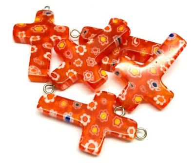 Cruz Vidrio Murano Naranjo (Unidad)1