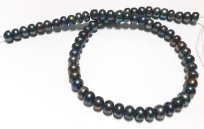 Perla Natural Botón Peacock 7-8mm (Tira)1