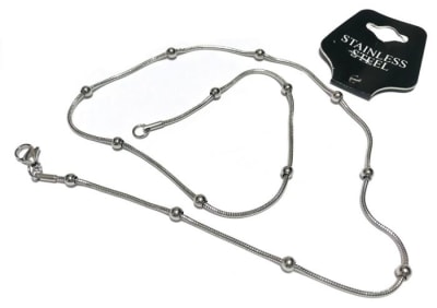 Cadena Acero Quirúrgico Bolita 45cms Nº85 (Tira)