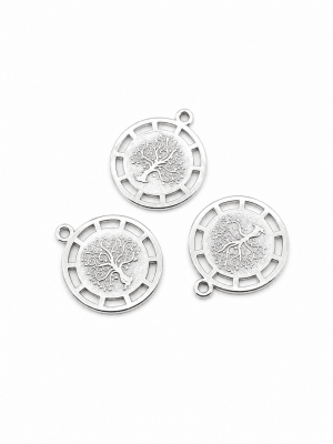 Colgante Plata Árbol De La Vida 10mm (Unidad)