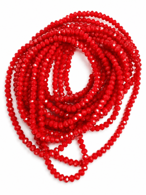 Cristal Rojo Encendido Opaco Rondelle 4x3mm Extra Largo (Tira)1