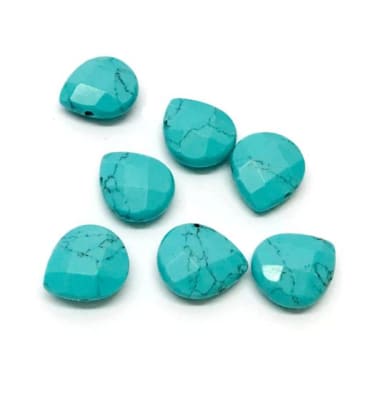 Turquesa Reconstituída Gota Plana Facetada 11x10mm (Unidad)