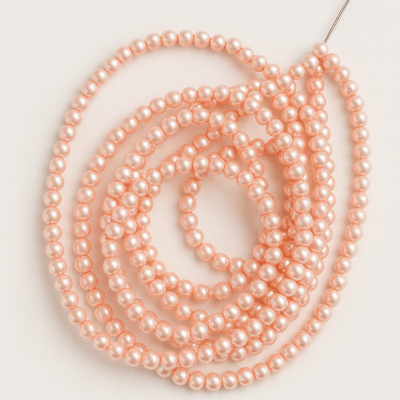 Perla Vidrio 8mm Peach Redondo (Tira)1
