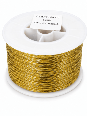 Hilo Nylon Metalizado Dorado 1mm (Rollo 200 Metros)