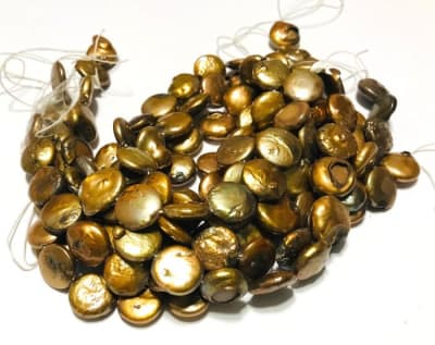 Perla Natural Coin Light Brown 11mm (Tira)