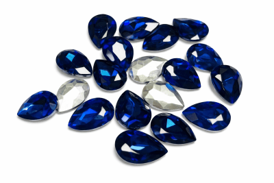 Vidrio Gota Facetado PrussianBlue 18x13x6mm (Unidad)1