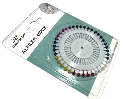 Set 40 Alfileres con  Punta de Color (Set)
