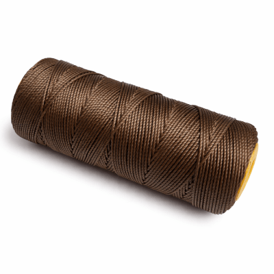 Hilo 100% Poliéster Encerado Café Oscuro A1217 (Rollo 50 gramos)1