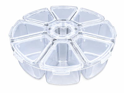 Caja plastica redonda 8 Compartimentos (Unidad)