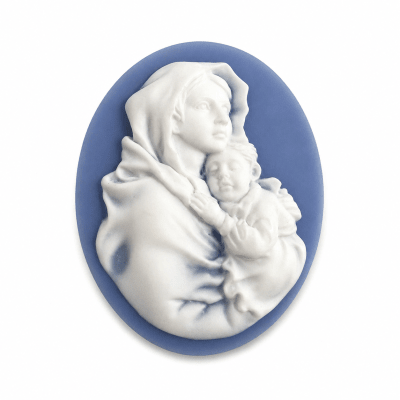 Camafeo Acrílico Mujer Niño Imitación Agata 40x30mm (Un)1