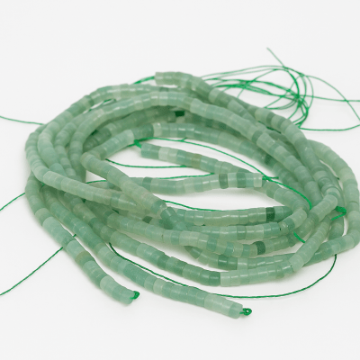 Aventurina Verde Natural Rondelle Tubo 4x3mm (Tira)
