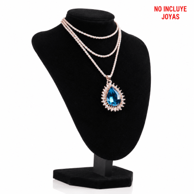Cuello Exhibidor Collar Cadena Negro 24x17cms (Unidad)