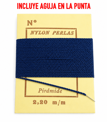 Hilo para Collar Azúl Básico con Aguja (Unidad)
