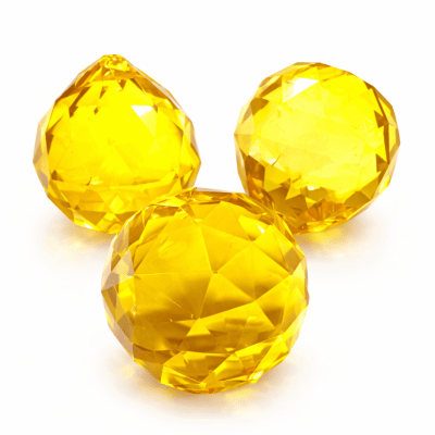 Prisma Vidrio Gota Facetada Gold 32x30mm (Unidad)