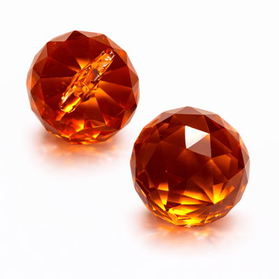 Prisma Vidrio Gota Facetada Ambar 32x30mm (Unidad)1