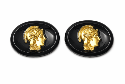 Camafeo Acrílico Guerrero Dorado 22x16mm (Un)