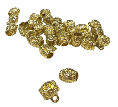 Divisor Metal Dorado Tubo con Argolla 8x6mm (10 Unidades)