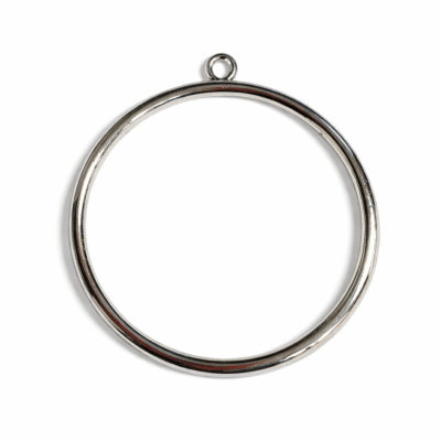 Base Colgante Metal Plateado Redondo para Resina 53x2mm (Unidad)1