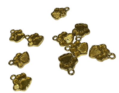 Colgante Metal Dorado Patita de Perro (10 Unidades)