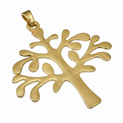 Colgante Bañado Oro Mate Árbol de la Vida 8,5cms (Unidad)