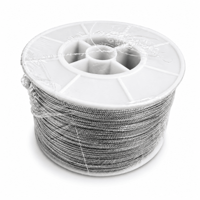 Hilo Nylon Metalizado Plateado 1mm (Rollo 200 Metros)
