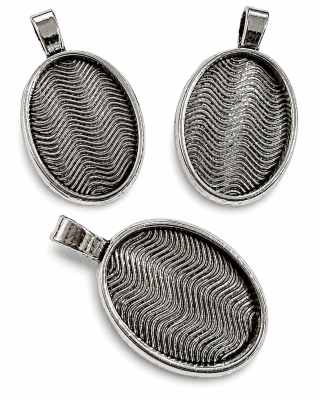 Base Colgante Metal Plateado Oval 25x18mm (Unidad)