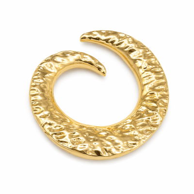 Colgante Bañado Oro Espiral Curvo 5,6cms (Unidad)