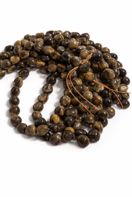 Ojo de Tigre Natural Mini Nugget 9x7mm (Tira)